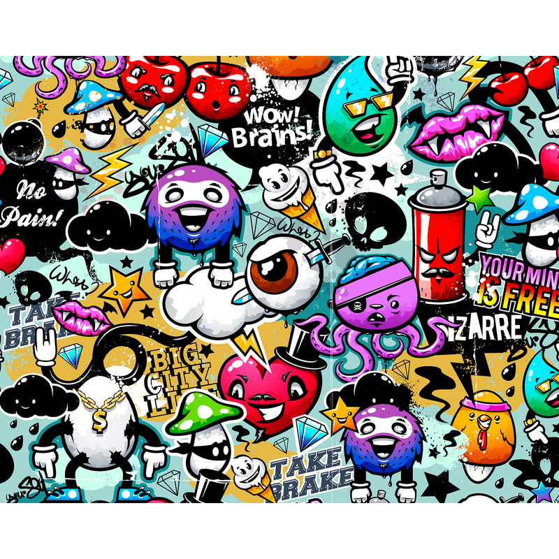 Graffiti Monster Multi Mural (Medium) by Origin Murals