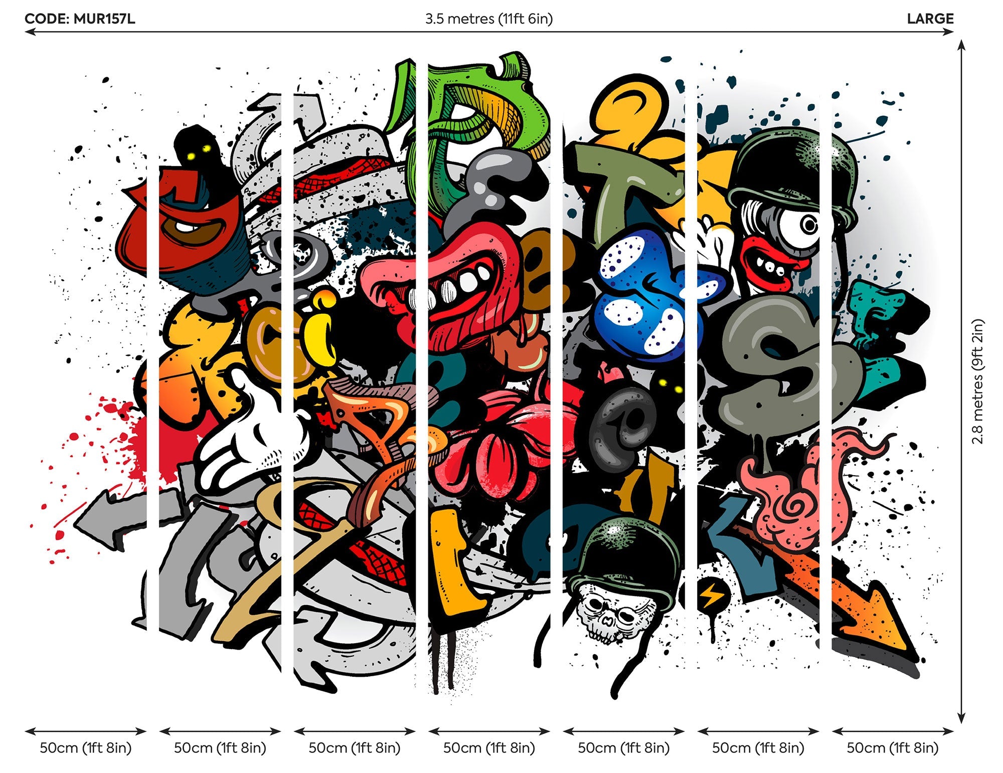 Spray Paint Multi Mural (Large) by Origin Murals