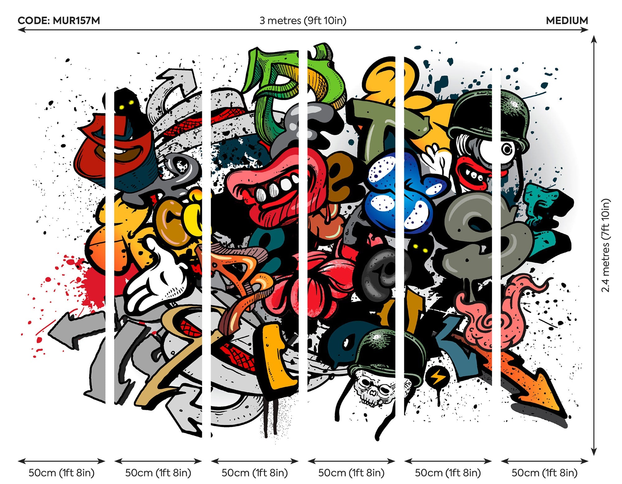 Spray Paint Multi Mural (Medium) by Origin Murals