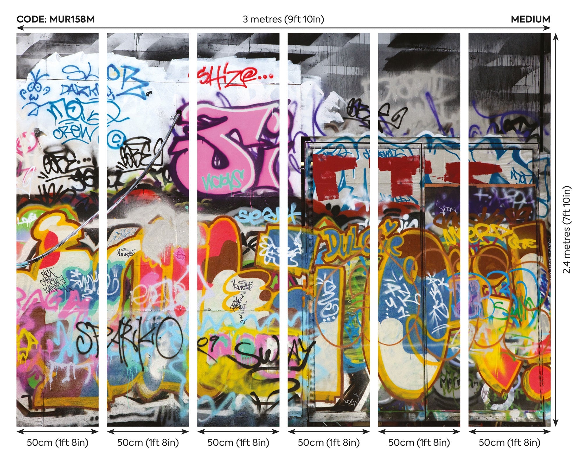 Urban Graffiti Multi Mural (Medium) by Origin Murals