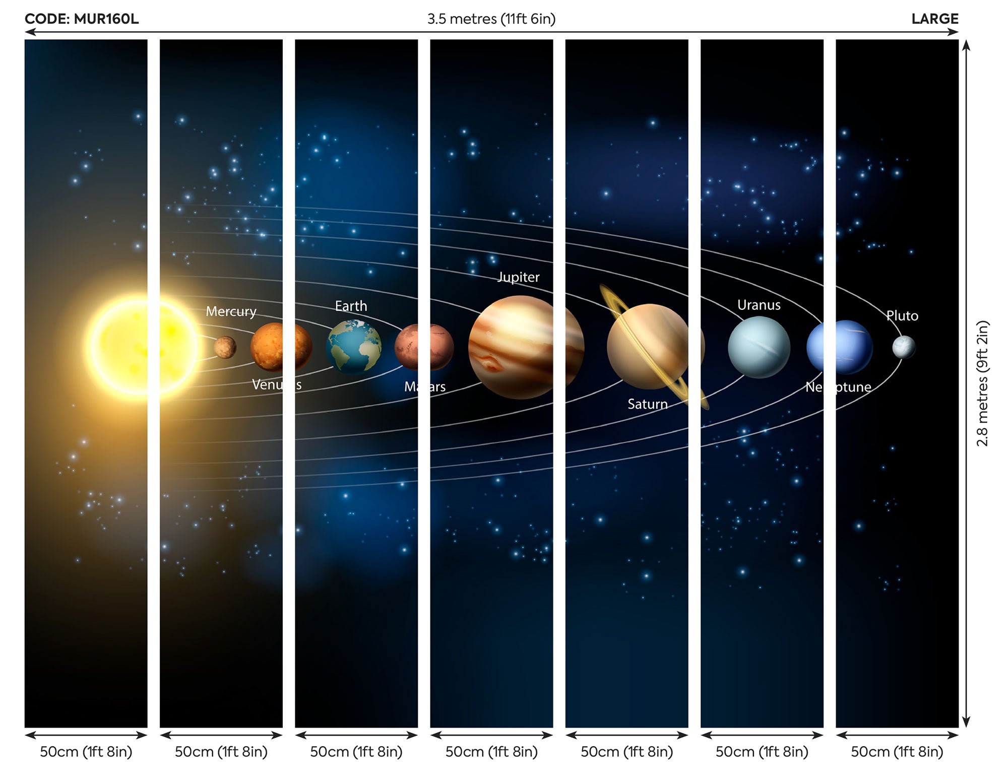 Planets Multi Mural (Large) by Origin Murals