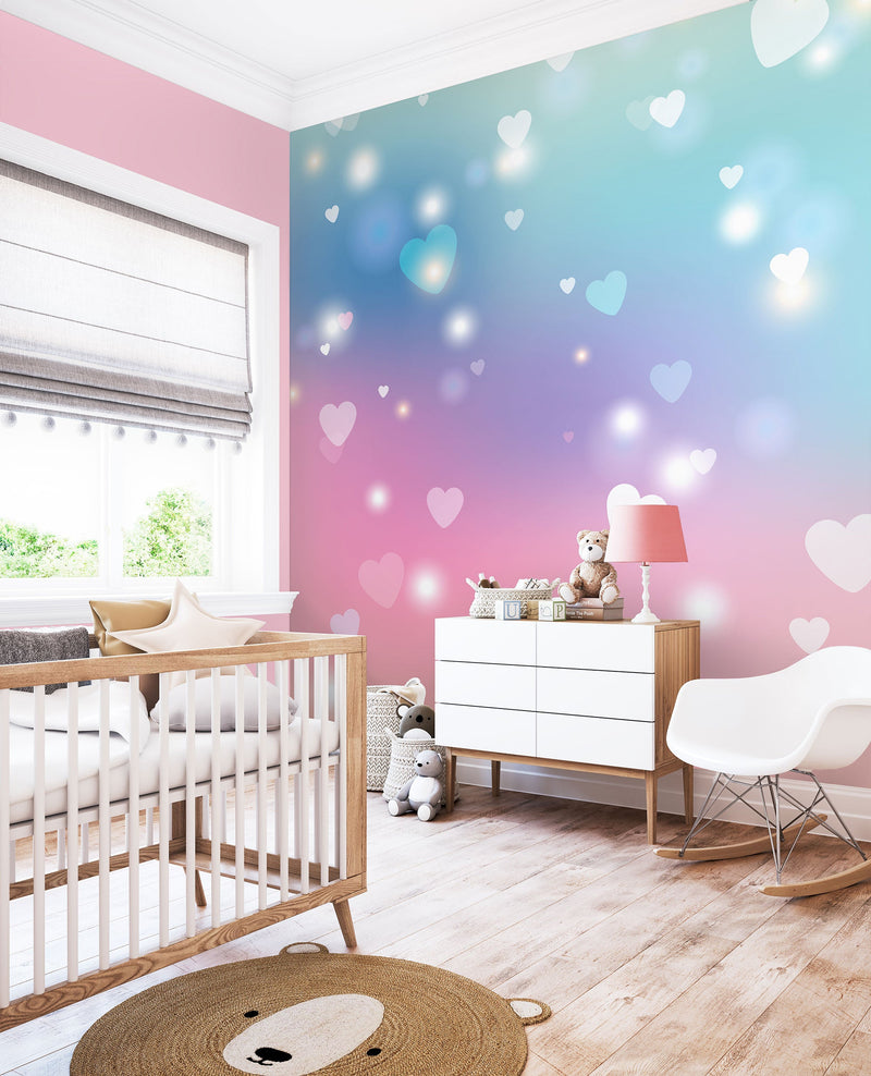 Sweet Hearts Pastel Mural (Large) by Origin Murals