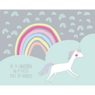 Rainbow Unicorn Mint & Grey Mural (Large) by Origin Murals