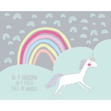 Rainbow Unicorn Mint & Grey Mural (Large) by Origin Murals