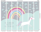 Rainbow Unicorn Mint & Grey Mural (Large) by Origin Murals