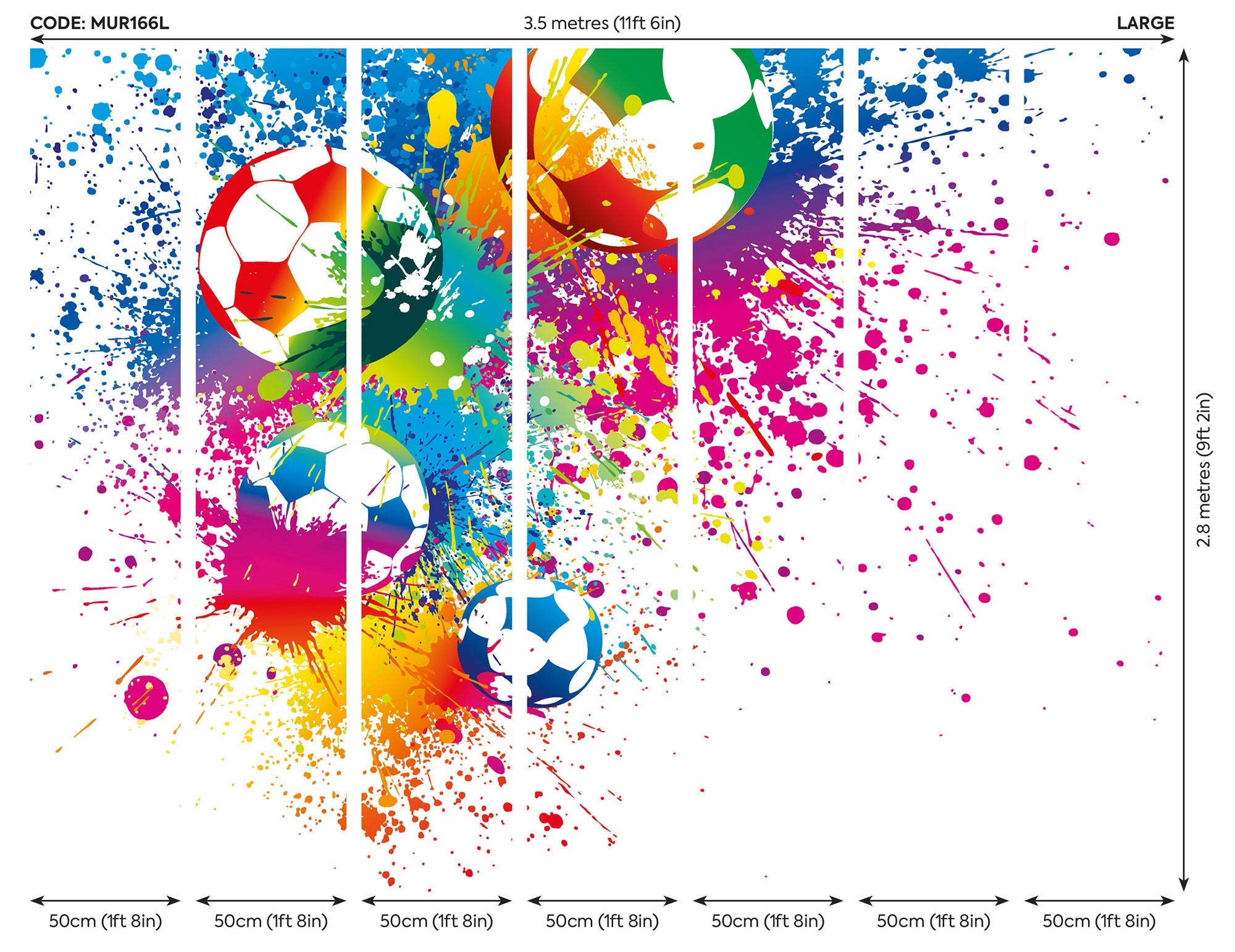 Football Splash Multi Mural (Large) by Origin Murals