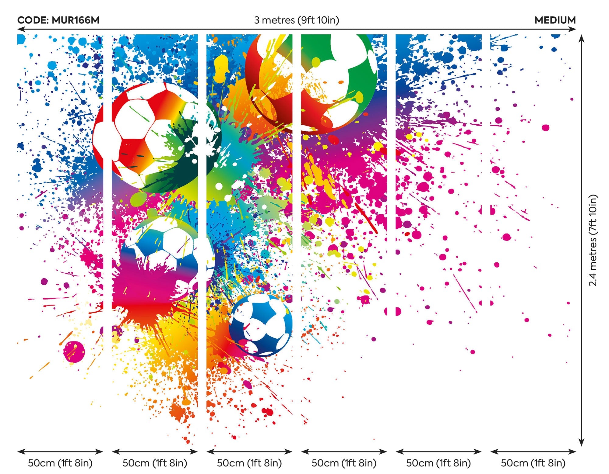 Football Splash Multi Mural (Medium) by Origin Murals