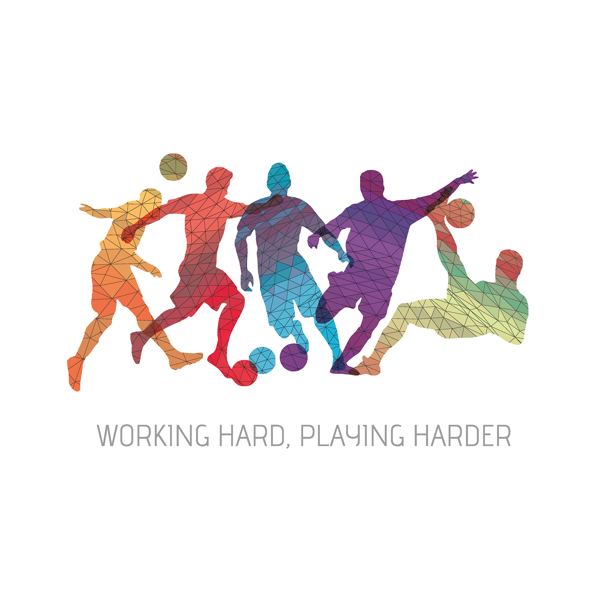 Geo Footballers Multi Mural (Large) by Origin Murals