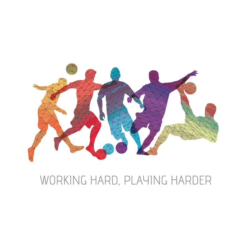 Geo Footballers Multi Mural (Medium) by Origin Murals