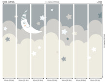 Nighttime Children'S Sky Dove Grey Mural (Large) by Origin Murals