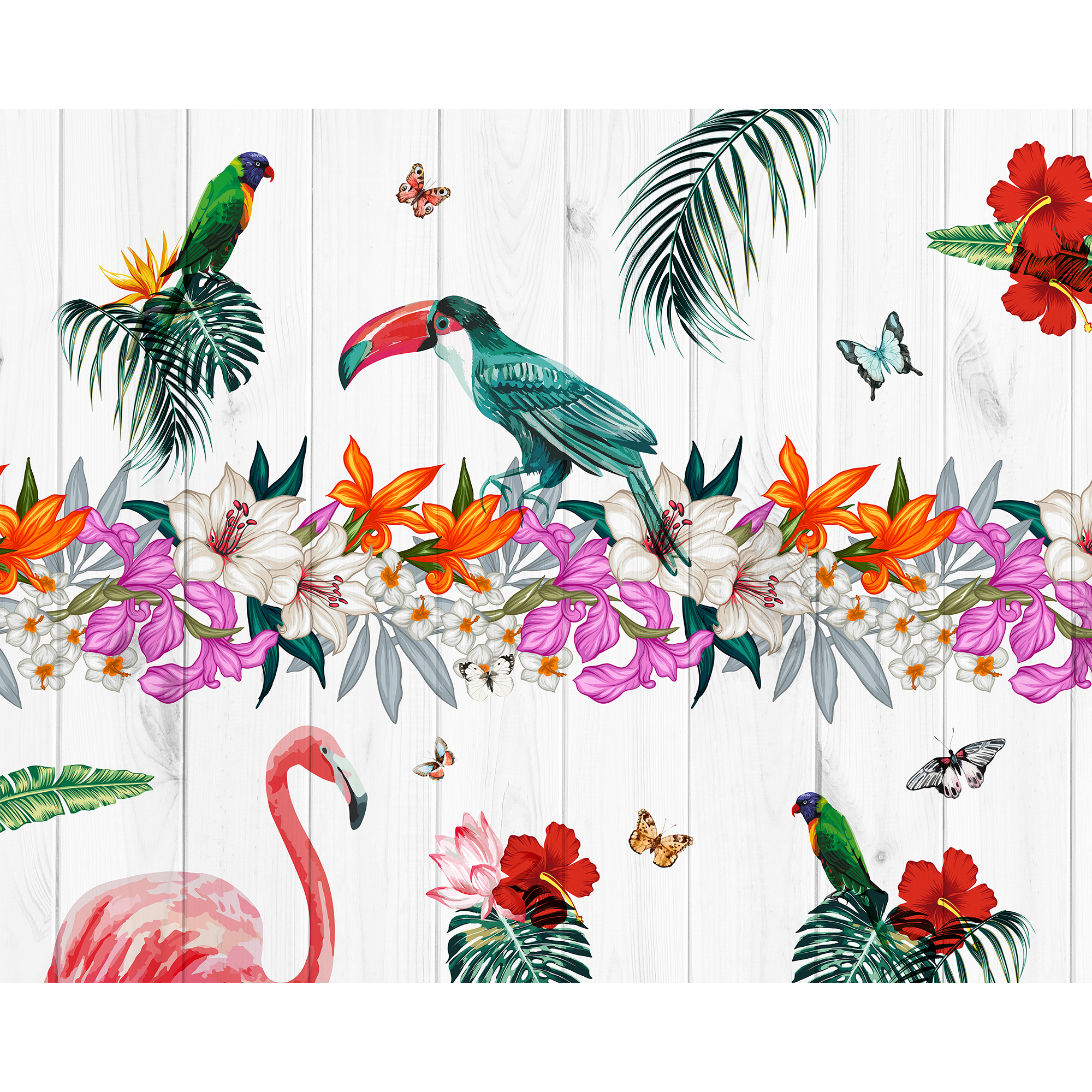 Birds Of Paradise Multi Mural (Medium) by Origin Murals
