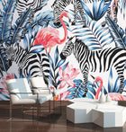 Zemingo Cobalt & Coral Mural (Medium) by Origin Murals