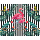 Flamingo Stripe Multi Mural (Large) by Origin Murals