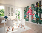 Flamingo Stripe Multi Mural (Large) by Origin Murals
