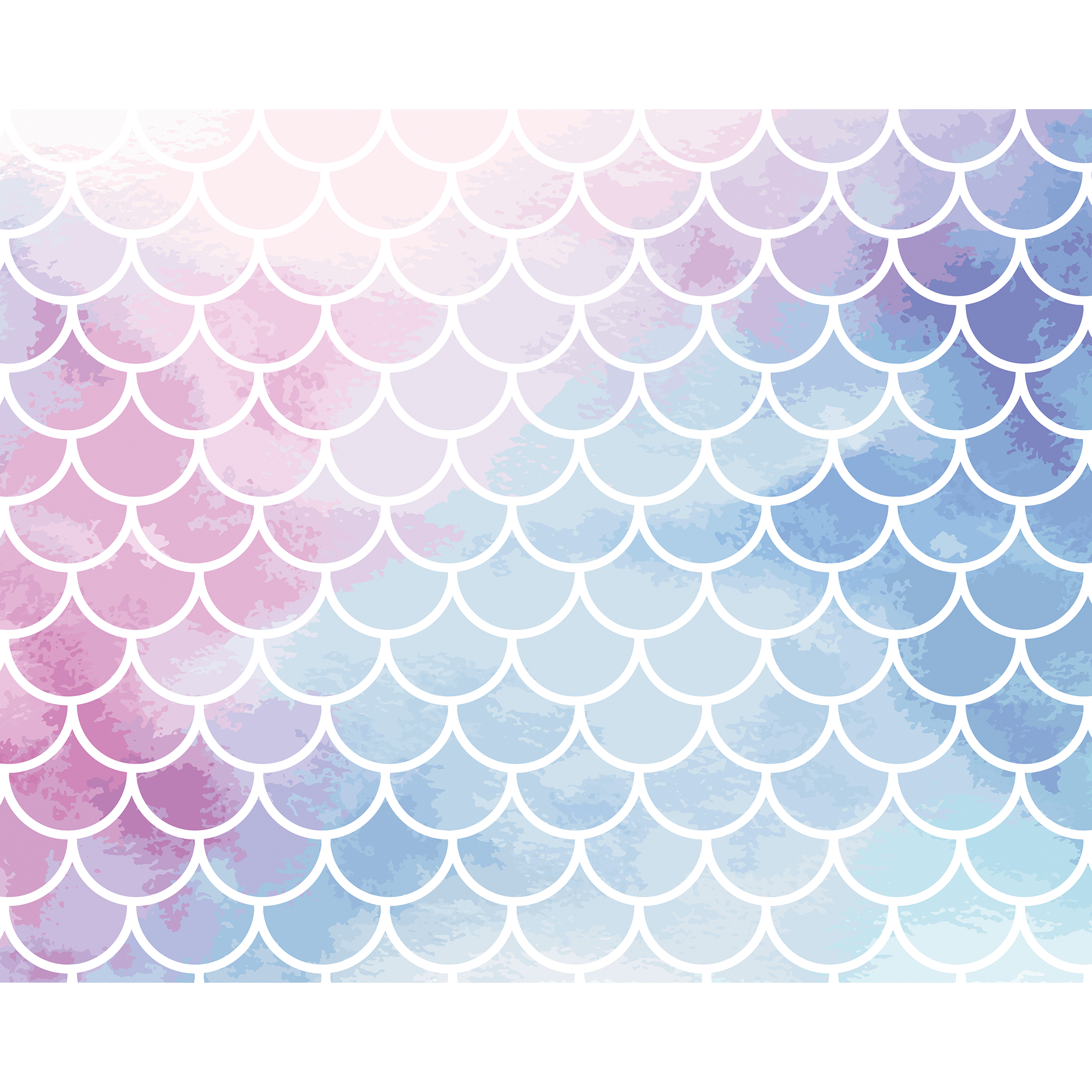 Watercolour Mermaid Scales Pastel Mural (Medium) by Origin Murals