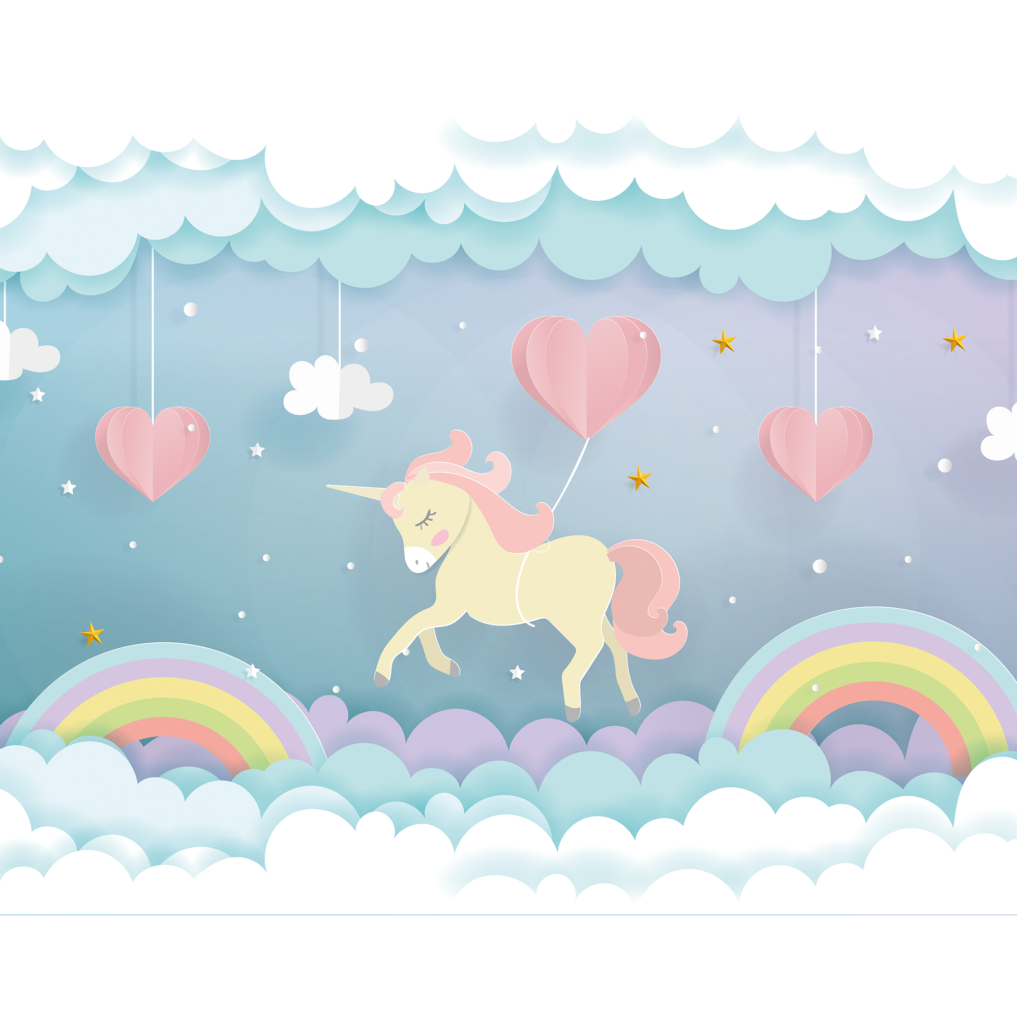 Unicorn Dream Pastel Mural (Medium) by Origin Murals