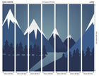 Snowy Mountain Valley Steel Blue Mural (Large) by Origin Murals