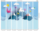 Origami Mountains Powder Blue Mural (Large) by Origin Murals
