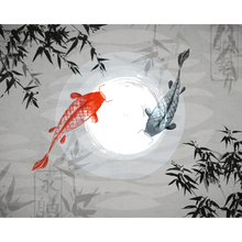 Watercolour Koi Graphite Mural (Large) by Origin Murals