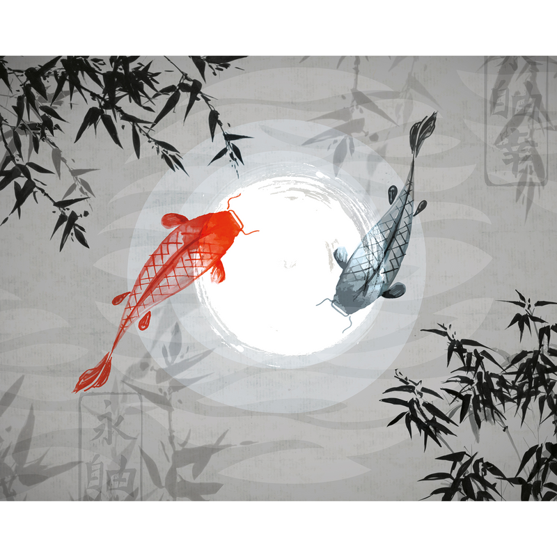 Watercolour Koi Graphite Mural (Large) by Origin Murals