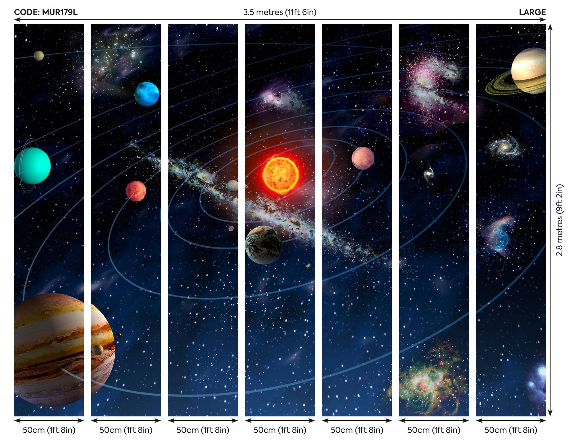 Solar System Multi Mural (Large) by Origin Murals