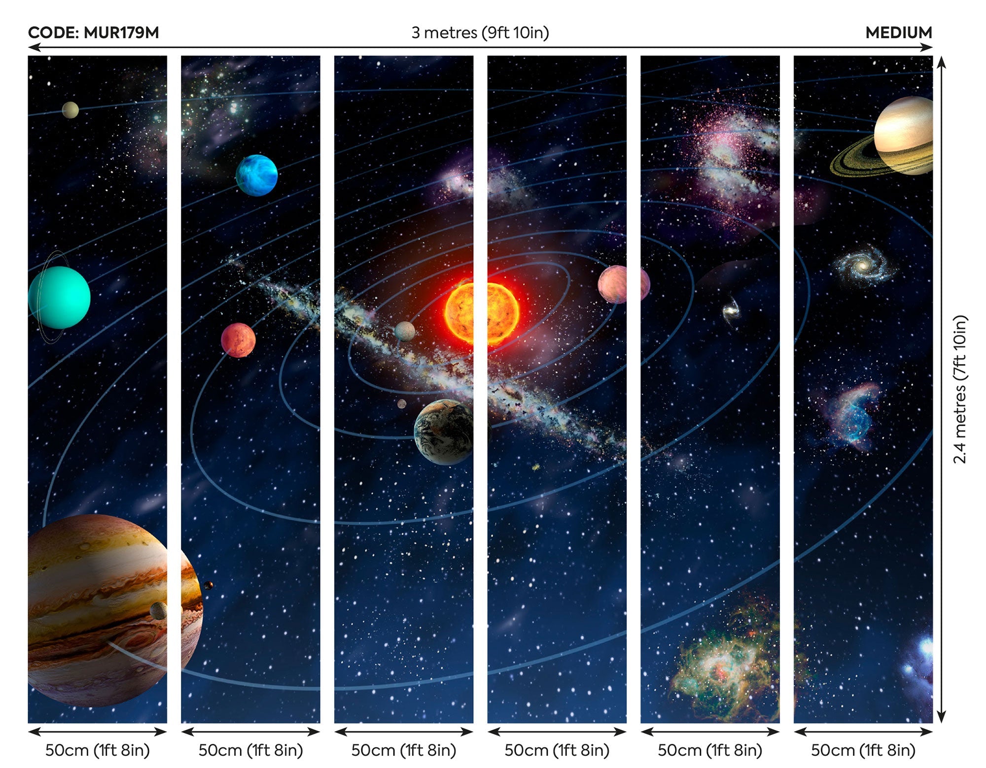 Solar System Multi Mural (Medium) by Origin Murals