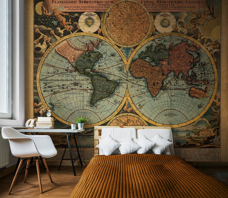 Vintage Map Antique Mural (Large) by Origin Murals