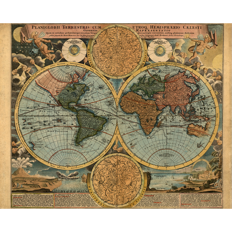 Vintage Map Antique Mural (Medium) by Origin Murals