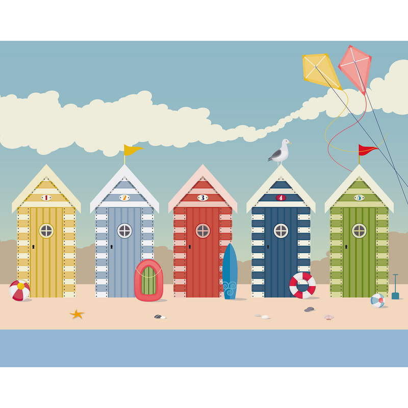 Beach Huts Multi Mural (Large) by Origin Murals