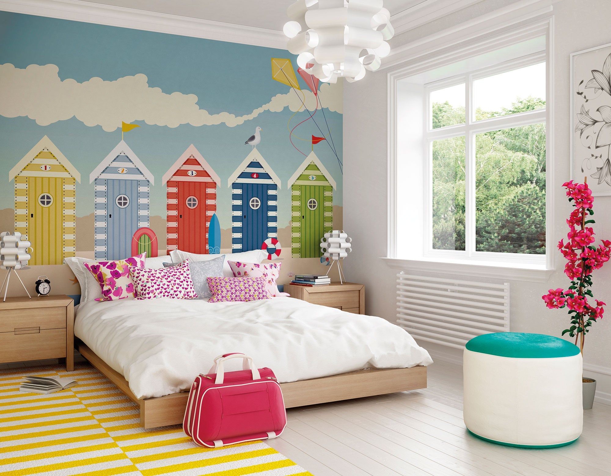 Beach Huts Multi Mural (Medium) by Origin Murals