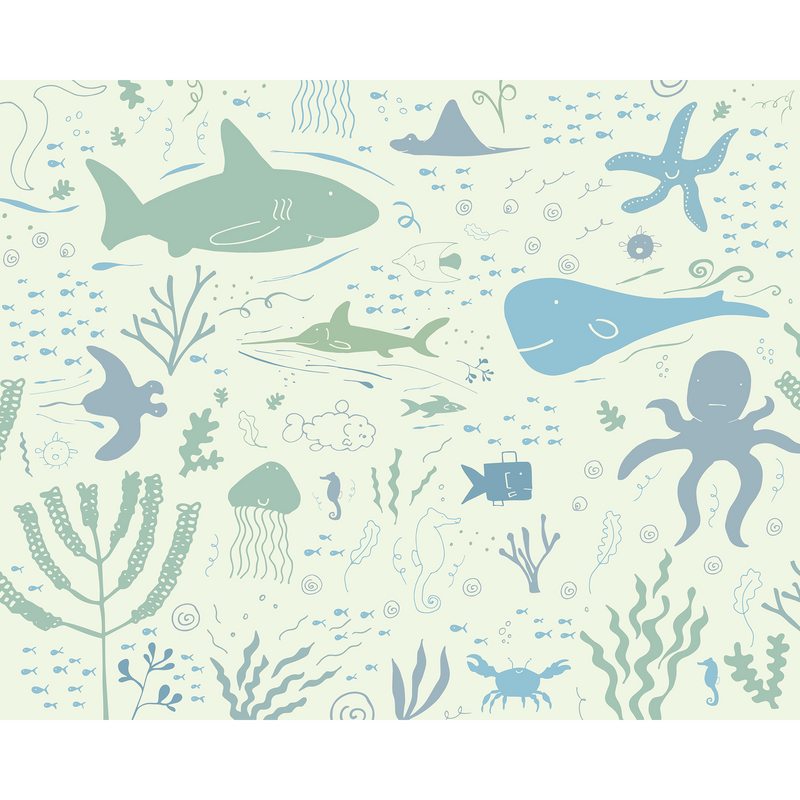 Underwater Adventures Seafoam Mural (Medium) by Origin Murals