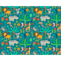 Jungle Animals Teal Mural (Large) by Origin Murals