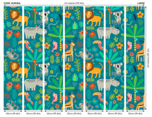 Jungle Animals Teal Mural (Large) by Origin Murals