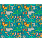Jungle Animals Teal Mural (Medium) by Origin Murals