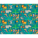 Jungle Animals Teal Mural (Medium) by Origin Murals