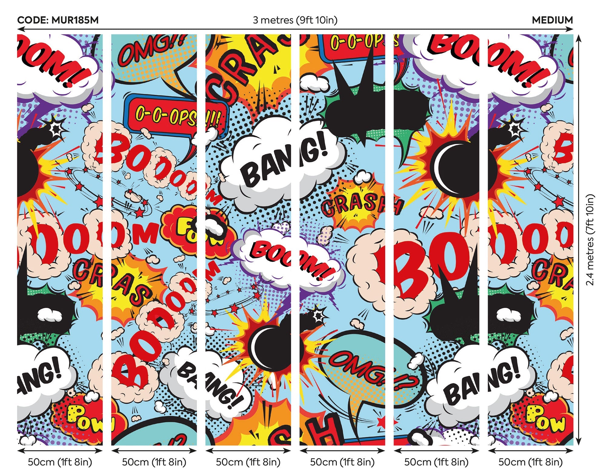 Comic Pop Multi Mural (Medium) by Origin Murals