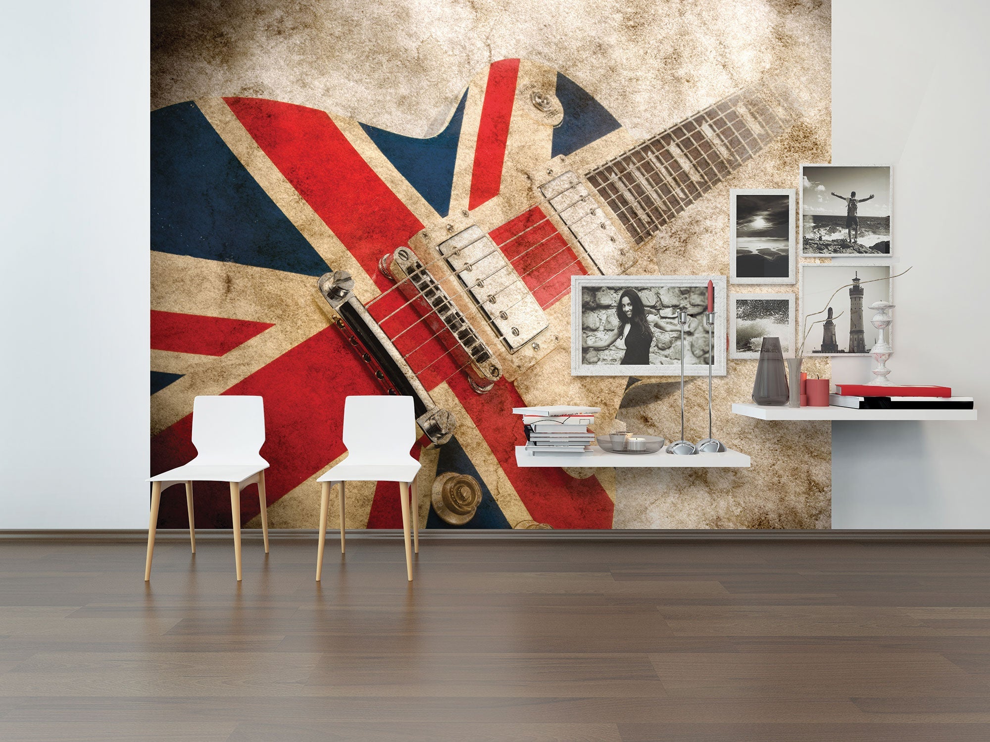 Rock Guitar Sepia Multi Mural (Large) by Origin Murals