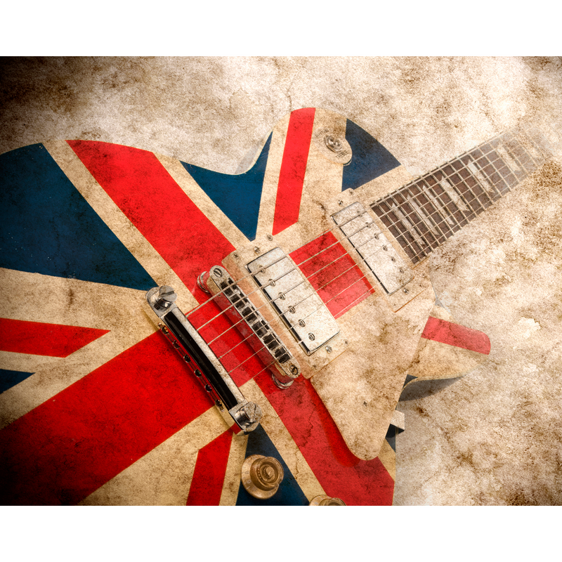 Rock Guitar Sepia Multi Mural (Medium) by Origin Murals