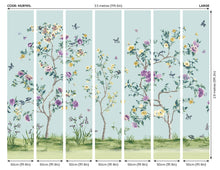 Oriental Flower Tree Blue Mural (Large) by Origin Murals