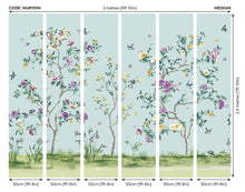 Oriental Flower Tree Blue Mural (Medium) by Origin Murals