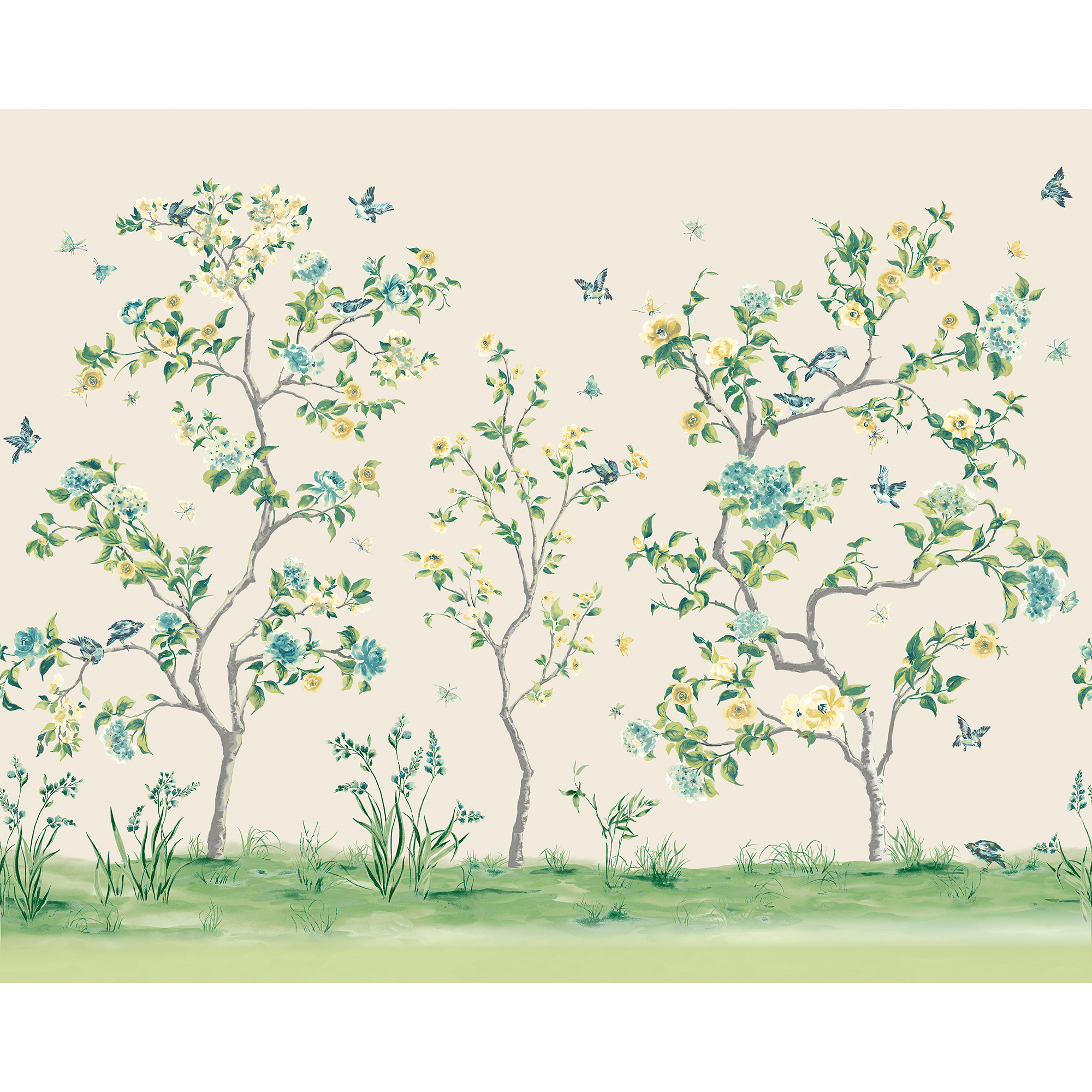 Oriental Flower Tree Natural Mural (Large) by Origin Murals
