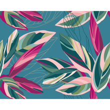 Botanical Calathea Leaves Blue Mural (Large) by Origin Murals