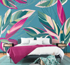 Botanical Calathea Leaves Blue Mural (Large) by Origin Murals