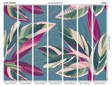 Botanical Calathea Leaves Blue Mural (Large) by Origin Murals