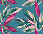 Botanical Calathea Leaves Blue Mural (Medium) by Origin Murals