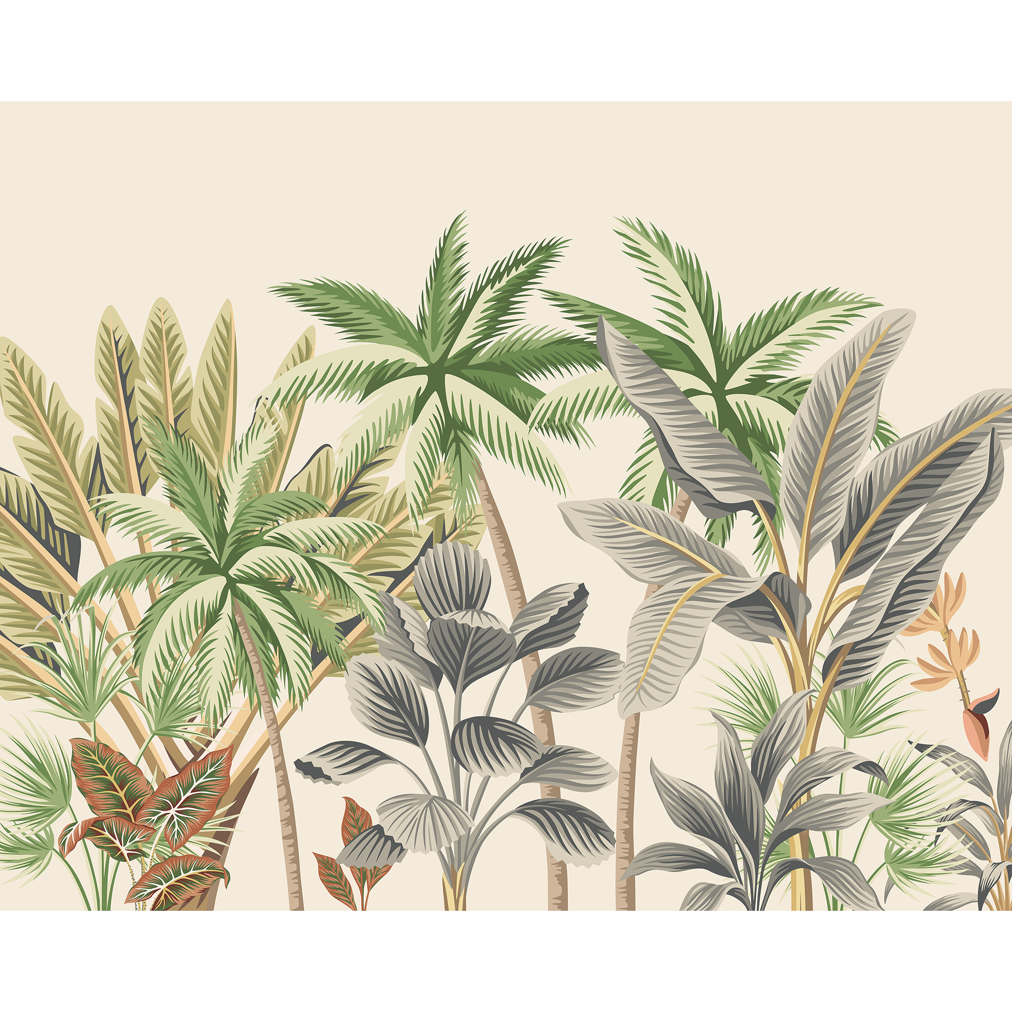 Tropical Palm Trees Natural Mural (Large) by Origin Murals