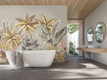 Tropical Palm Trees Grey Mural (Large) by Origin Murals