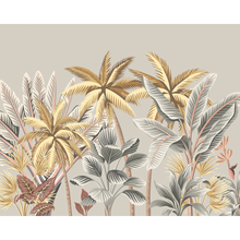 Tropical Palm Trees Grey Mural (Medium) by Origin Murals