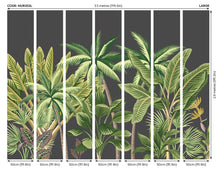 Tropical Palm Trees Black Mural (Large) by Origin Murals