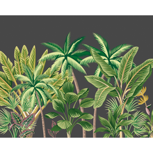Tropical Palm Trees Black Mural (Medium) by Origin Murals